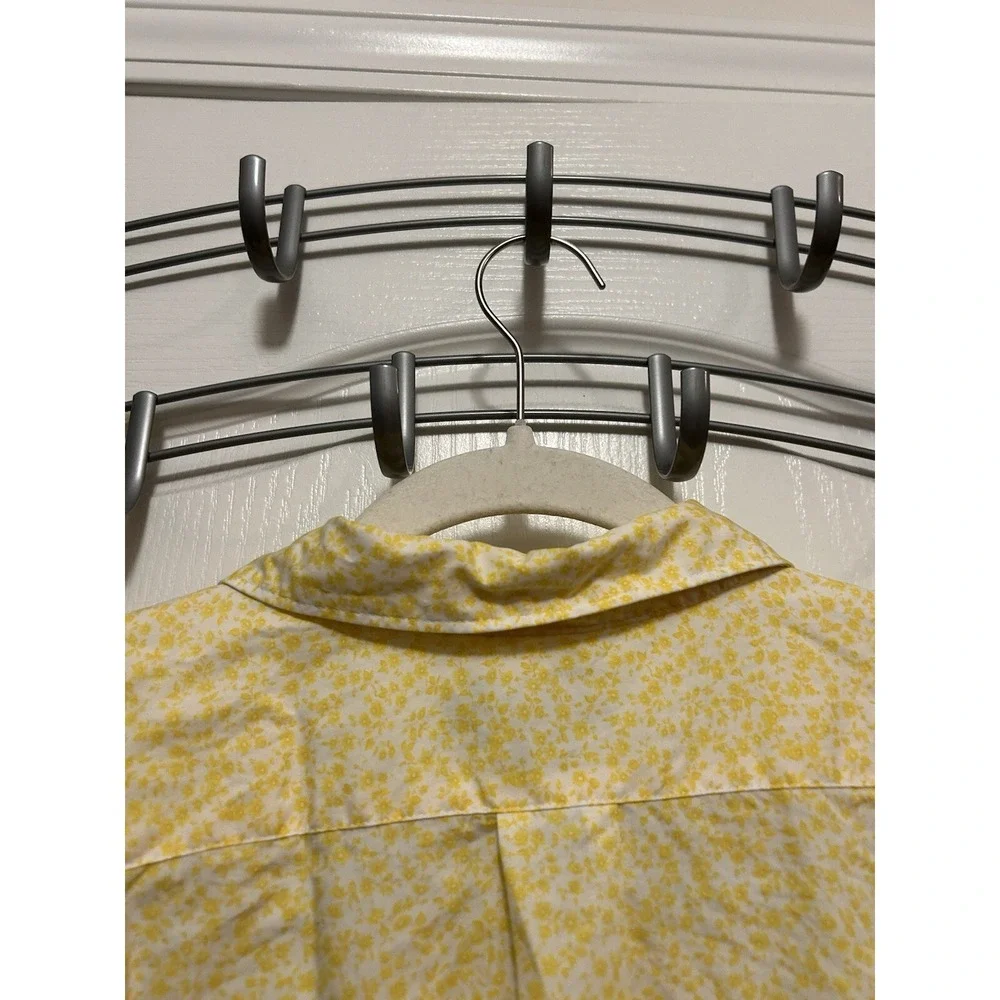 J. Crew Button Down Shirt Men's L Long Sleeve Floral Yellow White Classic Preppy